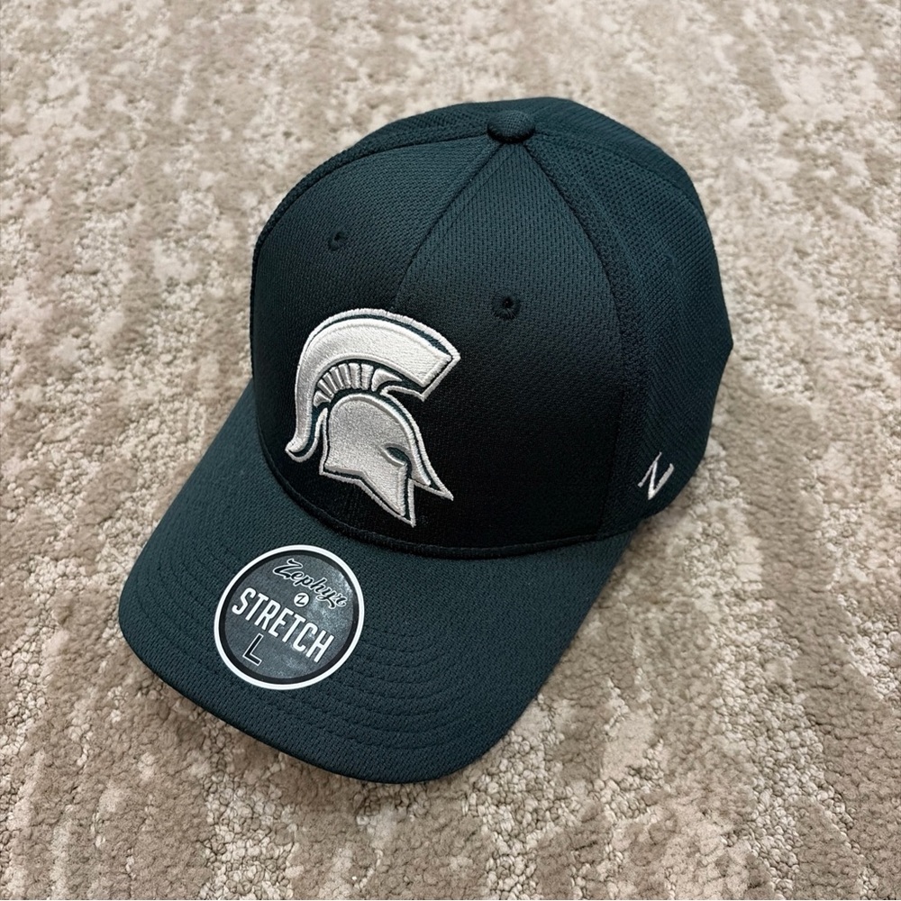 Michigan State Spartans Hat Cap Zephyr NCAA Stretch Fit Mesh Back Size Large